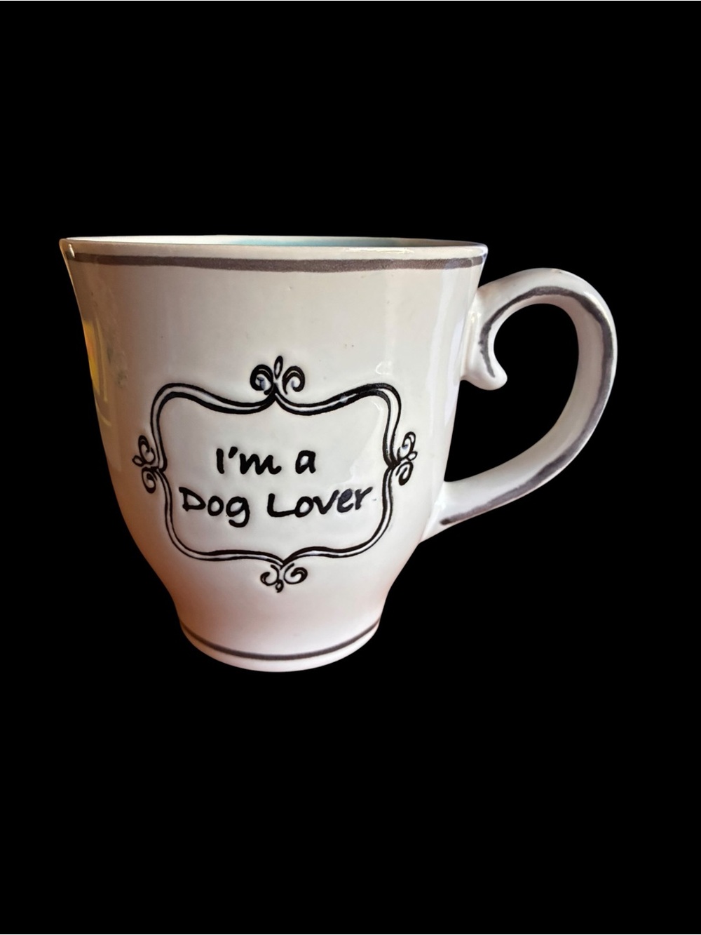 Dog Lover Ceramic Mug - White with Black Accent